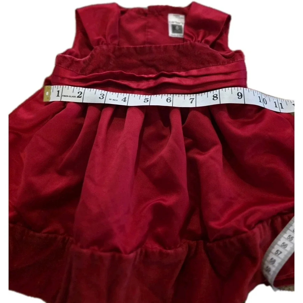 Carter Velvet RED dress. Size 6. Ribbon. Excellent Condition